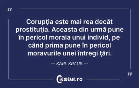 Corupţia este mai rea decât prostituţ...