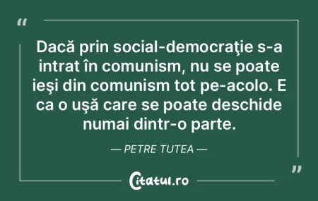 Dacă prin social-democraţie s-a intrat...