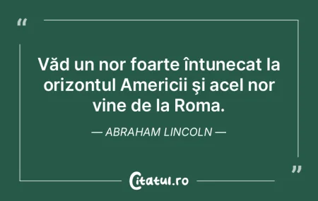 Văd un nor foarte întunecat la orizont...