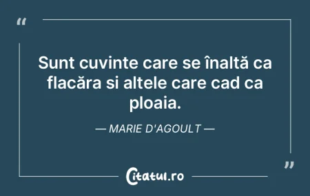 Sunt cuvinte care se înalță ca flacă...