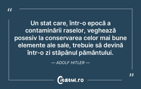 Un stat care, într-o epocă a contamin�...