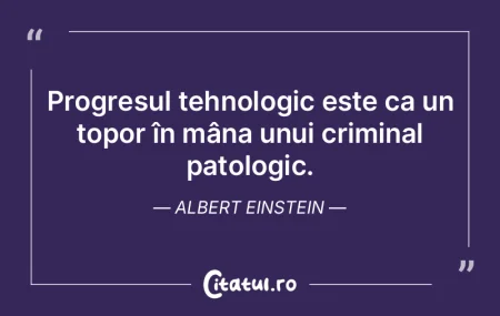 Progresul tehnologic este ca un topor î...