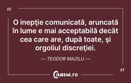 O inepţie comunicată, aruncată în lu... O inepţie comunicată, aruncată în lu...