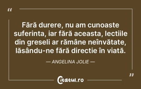 Fără durere, nu am cunoaște suferinț... Fără durere, nu am cunoaște suferinț...