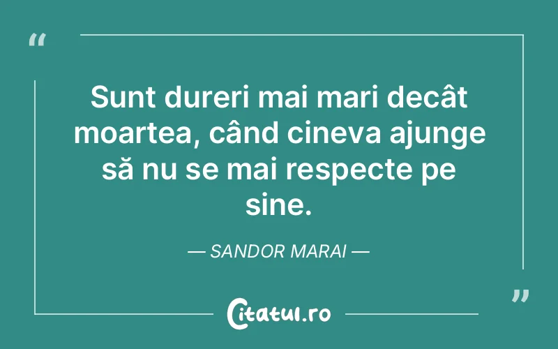 Citat Sandor Marai - citate triste