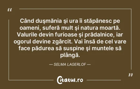 Când duşmănia şi ura îi stăpânesc... Când duşmănia şi ura îi stăpânesc...