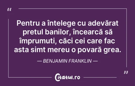 Pentru a înțelege cu adevărat prețul...