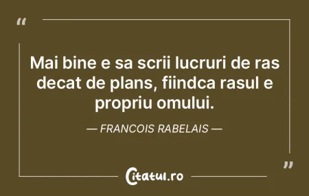 Mai bine e sa scrii lucruri de ras decat...