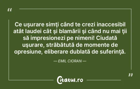 Ce uşurare simţi când te crezi inacce... Ce uşurare simţi când te crezi inacce...