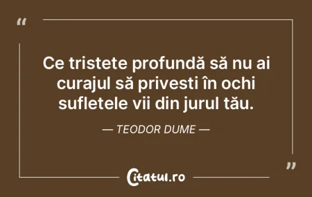 Ce tristețe profundă să nu ai curajul... Ce tristețe profundă să nu ai curajul...