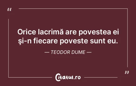 Orice lacrimă are povestea ei şi-n fie... Orice lacrimă are povestea ei şi-n fie...