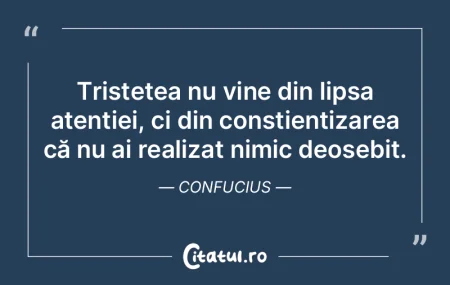 Tristețea nu vine din lipsa atenției, ... Tristețea nu vine din lipsa atenției, ...