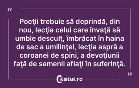 Poeţii trebuie să deprindă, din nou, ... Poeţii trebuie să deprindă, din nou, ...