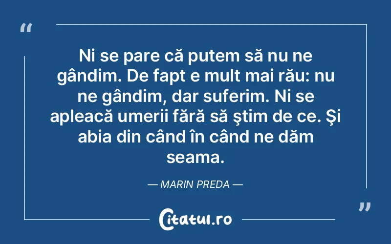 Citat Marin Preda - citate triste