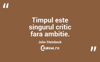 Timpul este singurul critic fara ambitie. John Steinbeck...