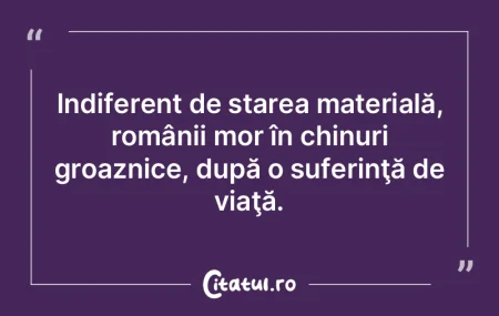Indiferent de starea materială, români...
