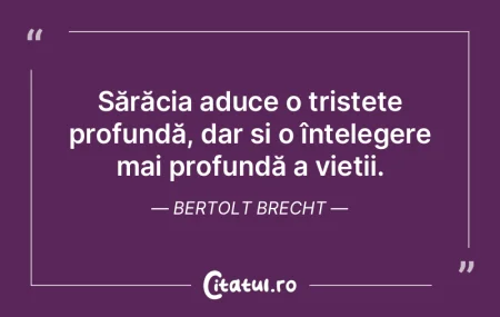 Sărăcia aduce o tristețe profundă, d... Sărăcia aduce o tristețe profundă, d...