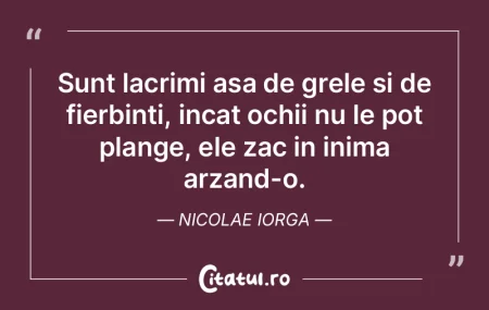 Sunt lacrimi asa de grele si de fierbint...