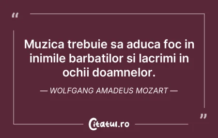 Muzica trebuie sa aduca foc in inimile b...