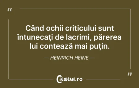 Când ochii criticului sunt întunecaţi... Când ochii criticului sunt întunecaţi...