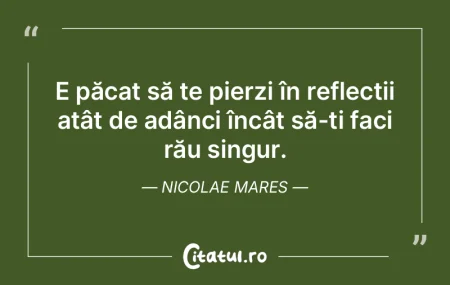 E păcat să te pierzi în reflecții at... E păcat să te pierzi în reflecții at...