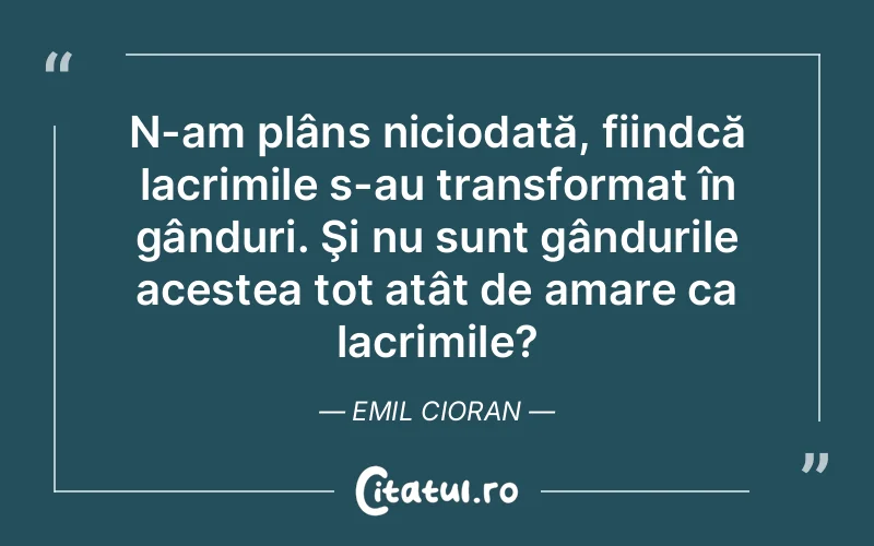 Citat Emil Cioran - citate triste