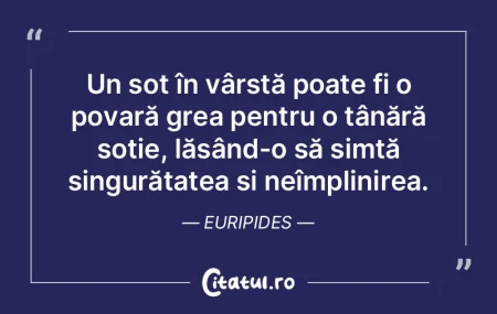 Un soț în vârstă poate fi o povară ...