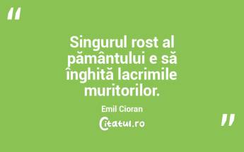 Singurul rost al pământului e să îng...