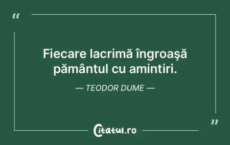 Fiecare lacrimă îngroaşă pământul ...