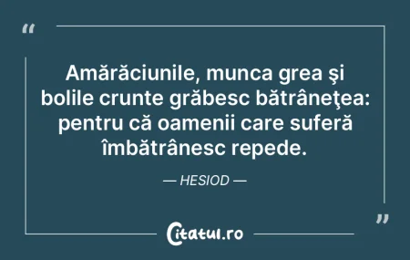 Amărăciunile, munca grea şi bolile cr...