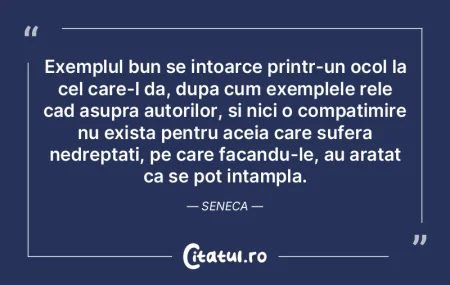 Exemplul bun se intoarce printr-un ocol ...