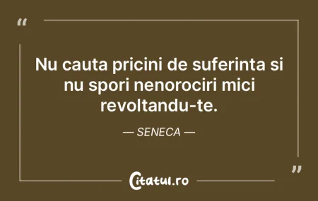 Nu cauta pricini de suferinta si nu spor... Nu cauta pricini de suferinta si nu spor...
