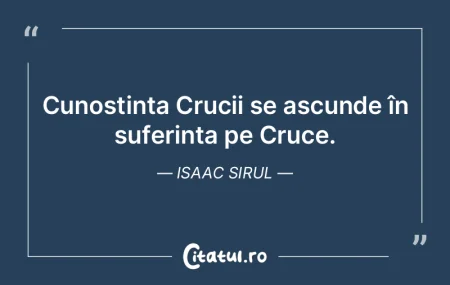 Cunoștința Crucii se ascunde în sufer... Cunoștința Crucii se ascunde în sufer...