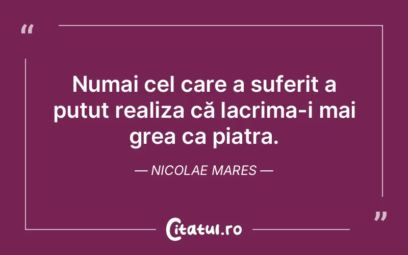 Citat Nicolae Mares - citate triste