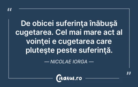 De obicei suferinţa înăbuşă cugetar... De obicei suferinţa înăbuşă cugetar...