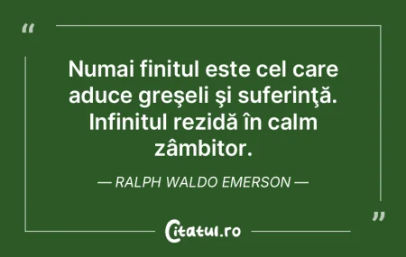 Numai finitul este cel care aduce greşe... Numai finitul este cel care aduce greşe...
