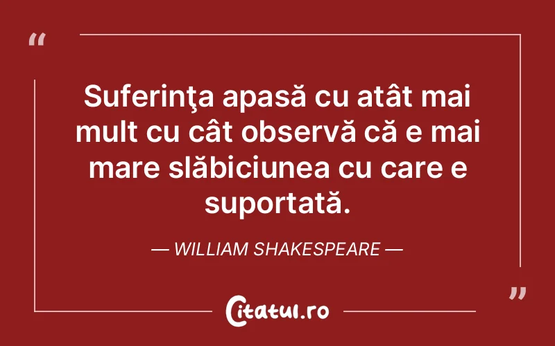 Citat William Shakespeare - citate triste