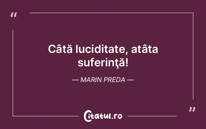 Citat Marin Preda - citate triste
