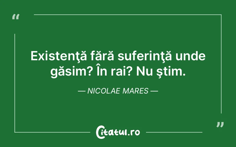 Citat Nicolae Mares - citate triste