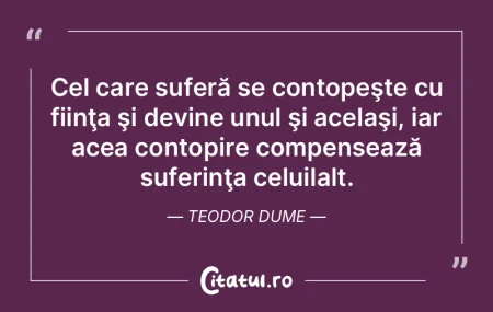 Cel care suferă se contopeşte cu fiin�...