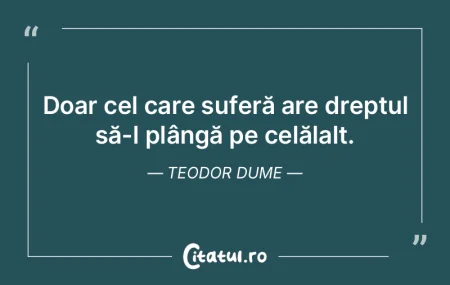 Doar cel care suferă are dreptul să-l ... Doar cel care suferă are dreptul să-l ...