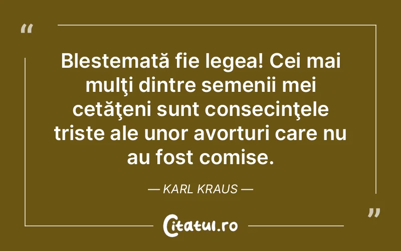 Citat Karl Kraus - citate triste