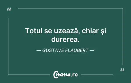 Totul se uzează, chiar şi durerea. Gus...