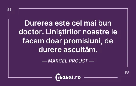 Durerea este cel mai bun doctor. Linişt...