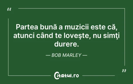 Partea bună a muzicii este că, atunci ...