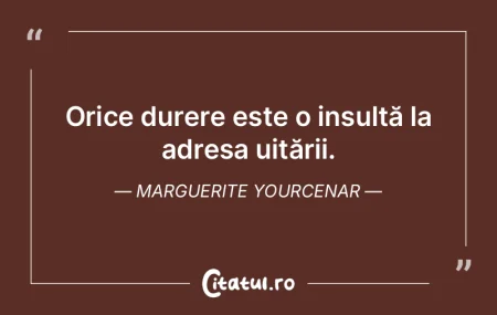 Orice durere este o insultă la adresa u... Orice durere este o insultă la adresa u...