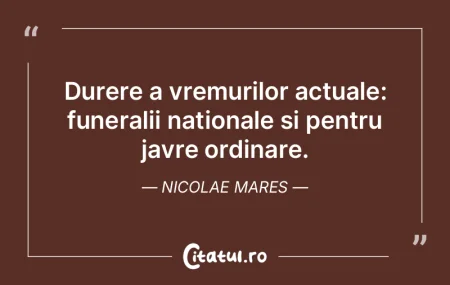 Durere a vremurilor actuale: funeralii n...