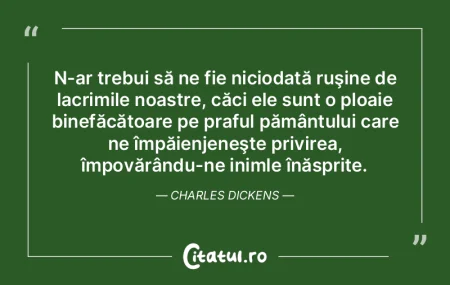 N-ar trebui să ne fie niciodată ruşin...