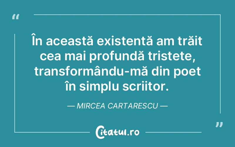 Citat Mircea Cartarescu - citate triste