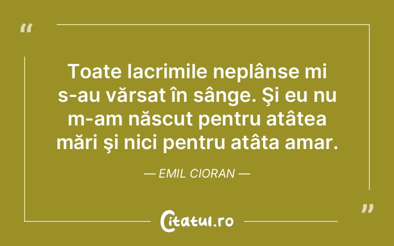 Citat Emil Cioran - citate triste